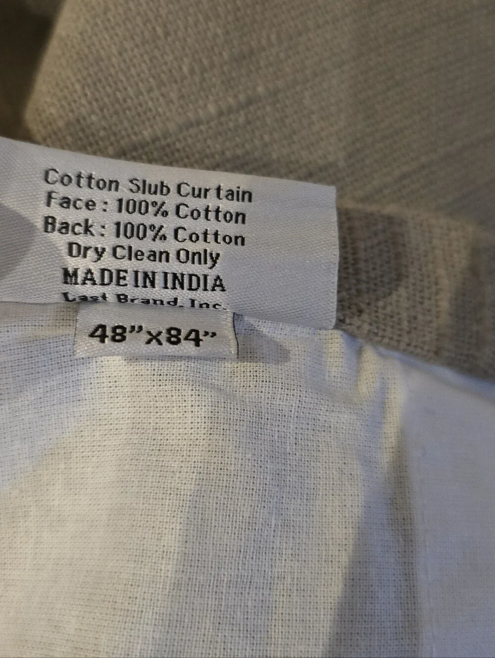 Pair Of Quince Slub Cotton Curtain Panels In Grey 48